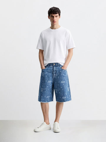 Men's Blue Regular Fit  Warner Bros Shorts