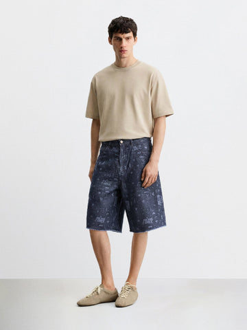 Men's Blue Regular Fit  Warner Bros Shorts