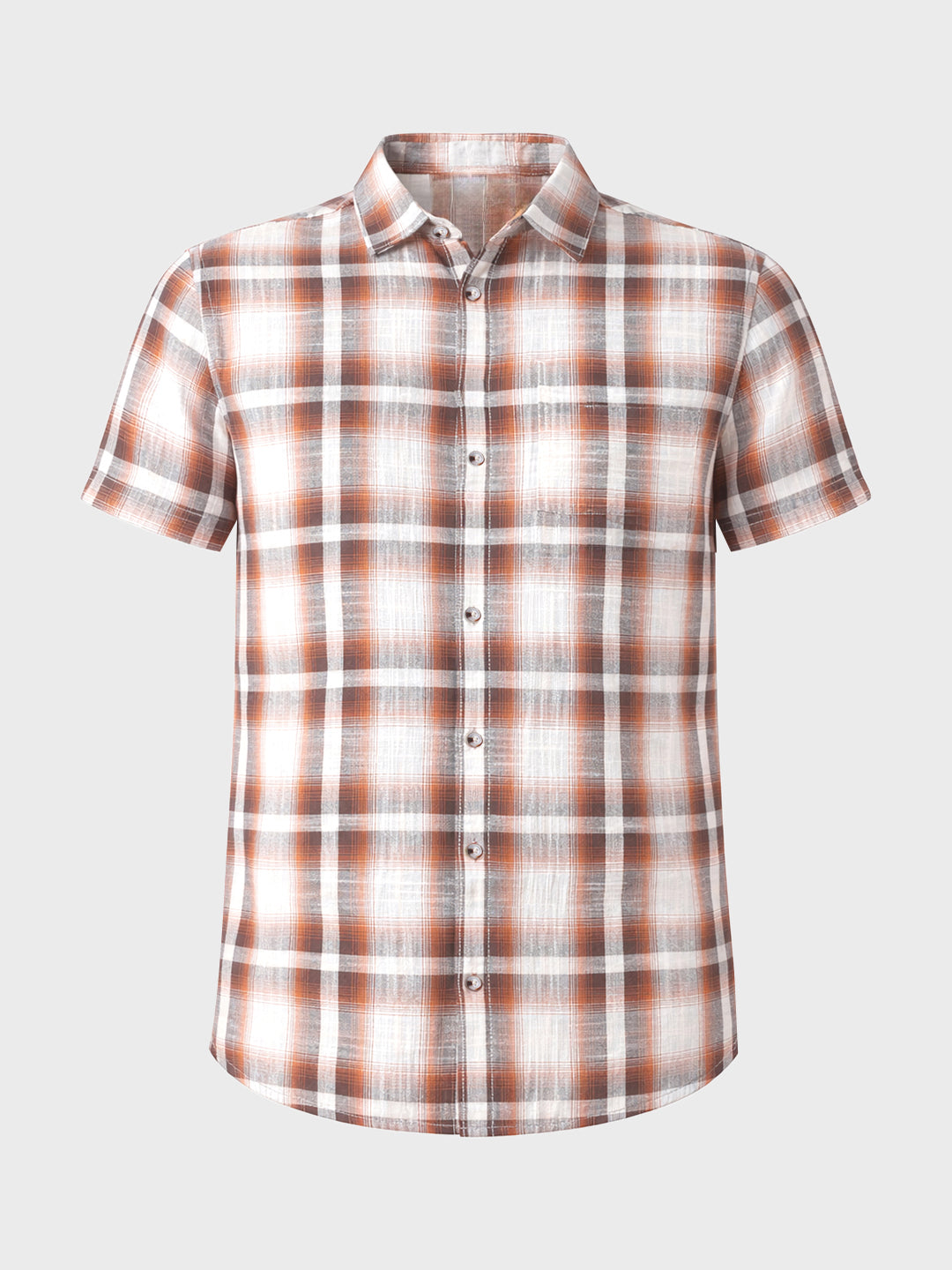 Men's Brown Slim Fit Checked Casual Shirt