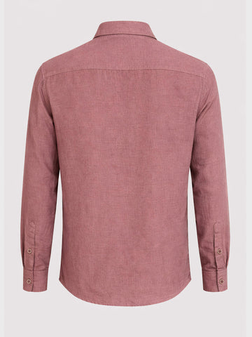Men's Rust Regular Fit Casual Solid Shirt