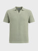 Men's Green Slim Fit Solid Flat Knit Polos