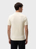Men's Cream Slim Fit Solid Flat Knit Polos T-Shirts