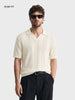 Men's White Slim Fit Solid Flat Knit Polos T-Shirt