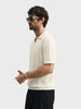 Men's White Slim Fit Solid Flat Knit Polos T-Shirt