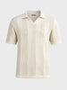 Men's White Slim Fit Solid Flat Knit Polos T-Shirt
