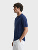 Men's Navy Slim Fit Solid Flat Knit Polos