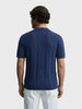 Men's Navy Slim Fit Solid Flat Knit Polos