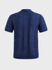 Men's Navy Slim Fit Solid Flat Knit Polos