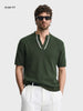 Men's Olive Slim Fit Solid Casual Polo T-Shirt
