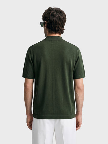 Men's Olive Slim Fit Solid Casual Polo T-Shirt