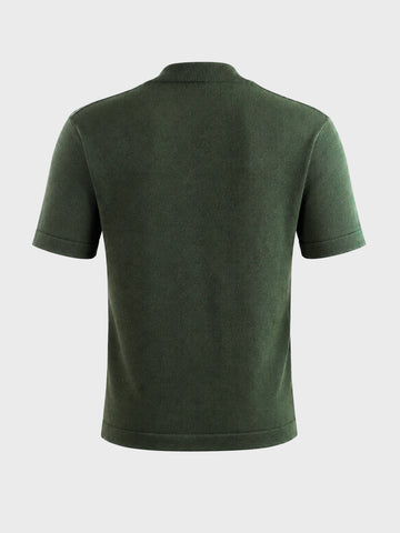 Men's Olive Slim Fit Solid Casual Polo T-Shirt