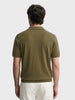 Men's Green Slim Fit Solid Flat Knit Polos T-Shirt