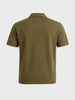 Men's Green Slim Fit Solid Flat Knit Polos T-Shirt