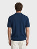 Men's Navy Slim Fit Solid Flat Knit Polos T-Shirt