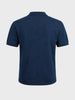 Men's Navy Slim Fit Solid Flat Knit Polos T-Shirt