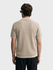 Men's Beige Slim Fit Solid Flat Knit Polo T-Shirt