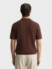 Men's Brown Slim Fit Solid Flat Knit Polo T-Shirt