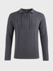 Men's Grey Slim Fit Solid Casual Polo T-Shirt