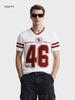 Men's White Slim Fit Printed Flat Knit Polo T-Shirt