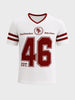 Men's White Slim Fit Printed Flat Knit Polo T-Shirt