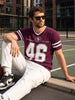 Men's Maroon Slim Fit Printed Flat Knit Polos T-Shirt
