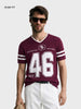 Men's Maroon Slim Fit Printed Flat Knit Polos T-Shirt