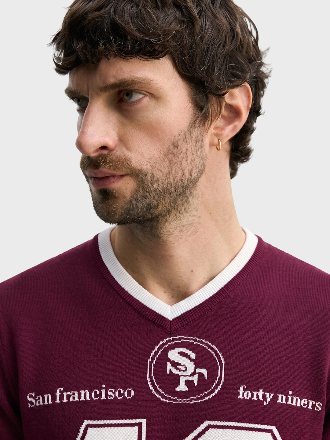 Men's Maroon Slim Fit Printed Flat Knit Street T-Shirt