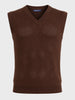 Men's Brown Slim Fit Solid Flat Knit  T-Shirt