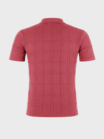 Men's Red Slim Fit Solid Casual Polo T-Shirt