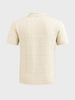 Men's Cream Slim Fit Solid Flat Knit Polos T-Shirt