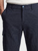 Men's Navy Relaxed Fit Solid Casual Cargos