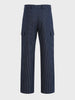 Men's Navy Relaxed Fit Solid Casual Cargos
