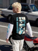 Men's Black Regular Fit Graphic Printed Casual Sweatshirt