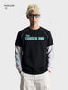 Men's Black Regular Fit Graphic Printed Casual Sweatshirt