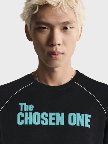 Men's Black Regular Fit Graphic Printed Casual Sweatshirt