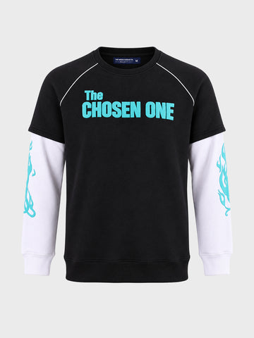 Men's Black Regular Fit Graphic Printed Casual Sweatshirt