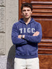 Men's Navy Blue Regular Fit Printed Casual Sweatshirt