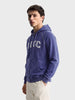 Men's Navy Blue Regular Fit Printed Casual Sweatshirt