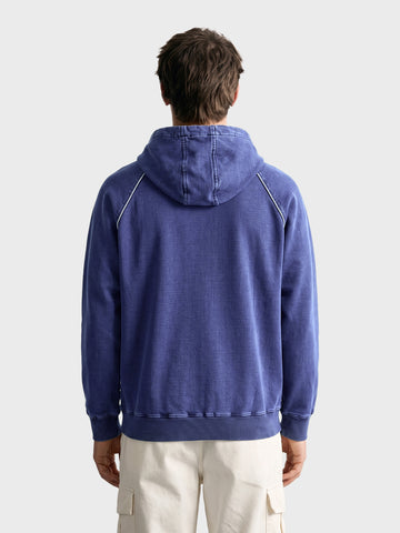 Men's Navy Blue Regular Fit Printed Casual Sweatshirt