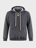 Men's Black Relaxed Fit Embroidered Casual Sweatshirt