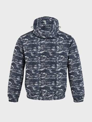 Men's Grey Regular Fit Printed Casual Jacket
