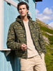 Men's Olive Regular Fit Printed Casual Jacket