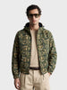 Men's Olive Regular Fit Printed Casual Jacket