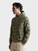 Men's Olive Regular Fit Printed Casual Jacket