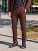 Men's Brown Regular Fit Solid Casual Joggers