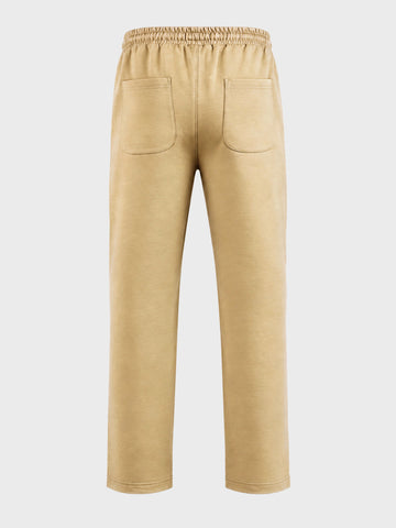 Men's Beige Regular Fit Solid Casual Joggers