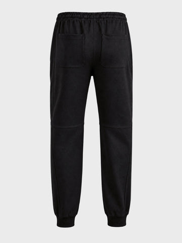 Men's Black Regular Fit Solid Casual Joggers