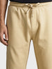 Men's Beige Regular Fit Solid Casual Joggers