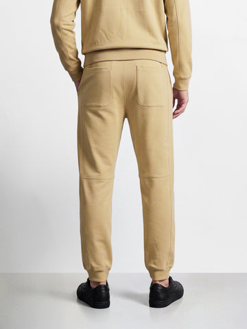 Men's Beige Regular Fit Solid Casual Joggers
