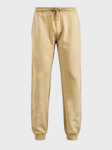 Men's Beige Regular Fit Solid Casual Joggers